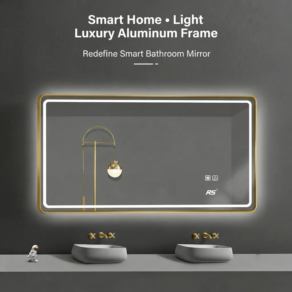 50x70cm LED Bathroom Mirror with Demister | Wall Mounted | 3 Colour Dimmable LED Light | Touch Sensor | IP44 Waterproof | Smart Vanity Mirror