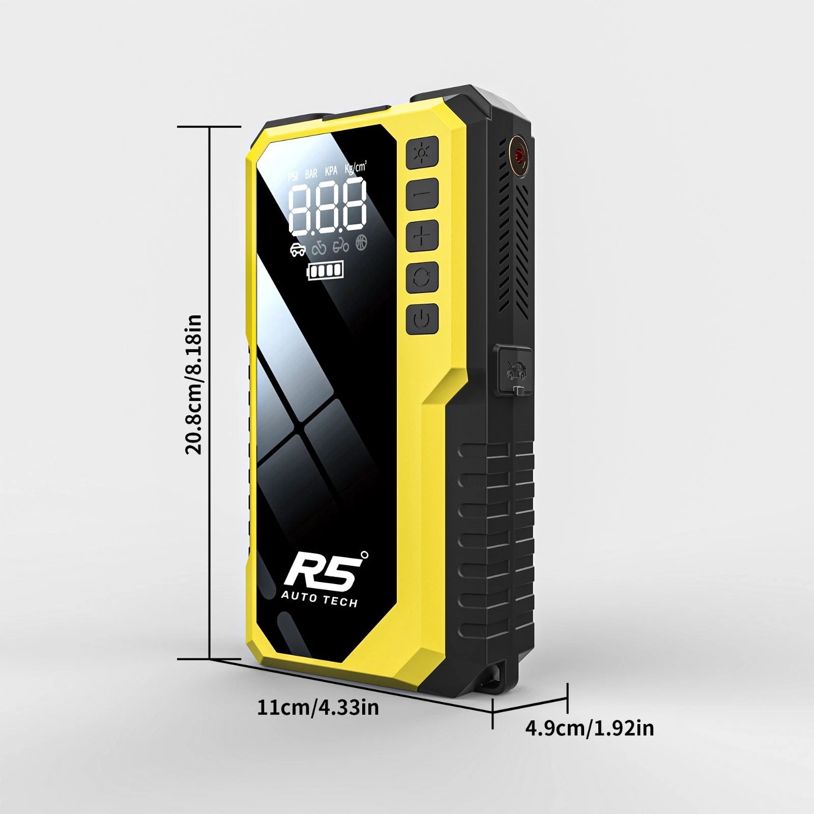 R5 Auto Tech 8000mAh Portable Tyre Inflator & Jump Starter