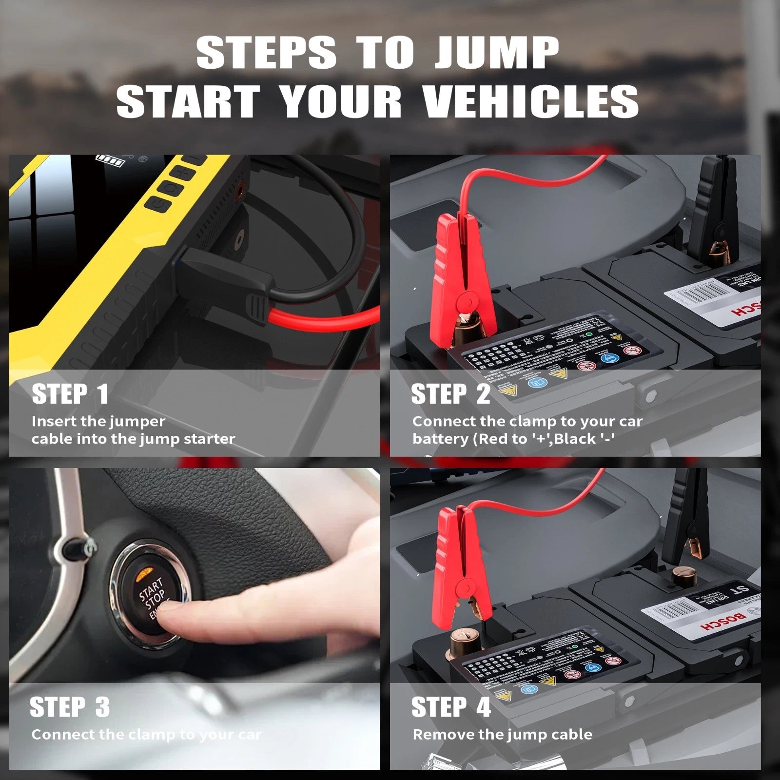 R5 Auto Tech 8000mAh Portable Tyre Inflator & Jump Starter